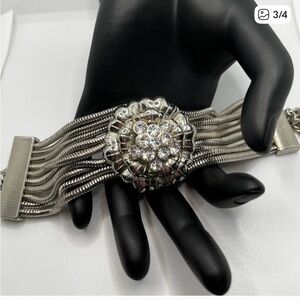 Premier Designs Silver Floral Bracelet